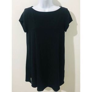 EILEEN FISHER black blouse short sleeve size S